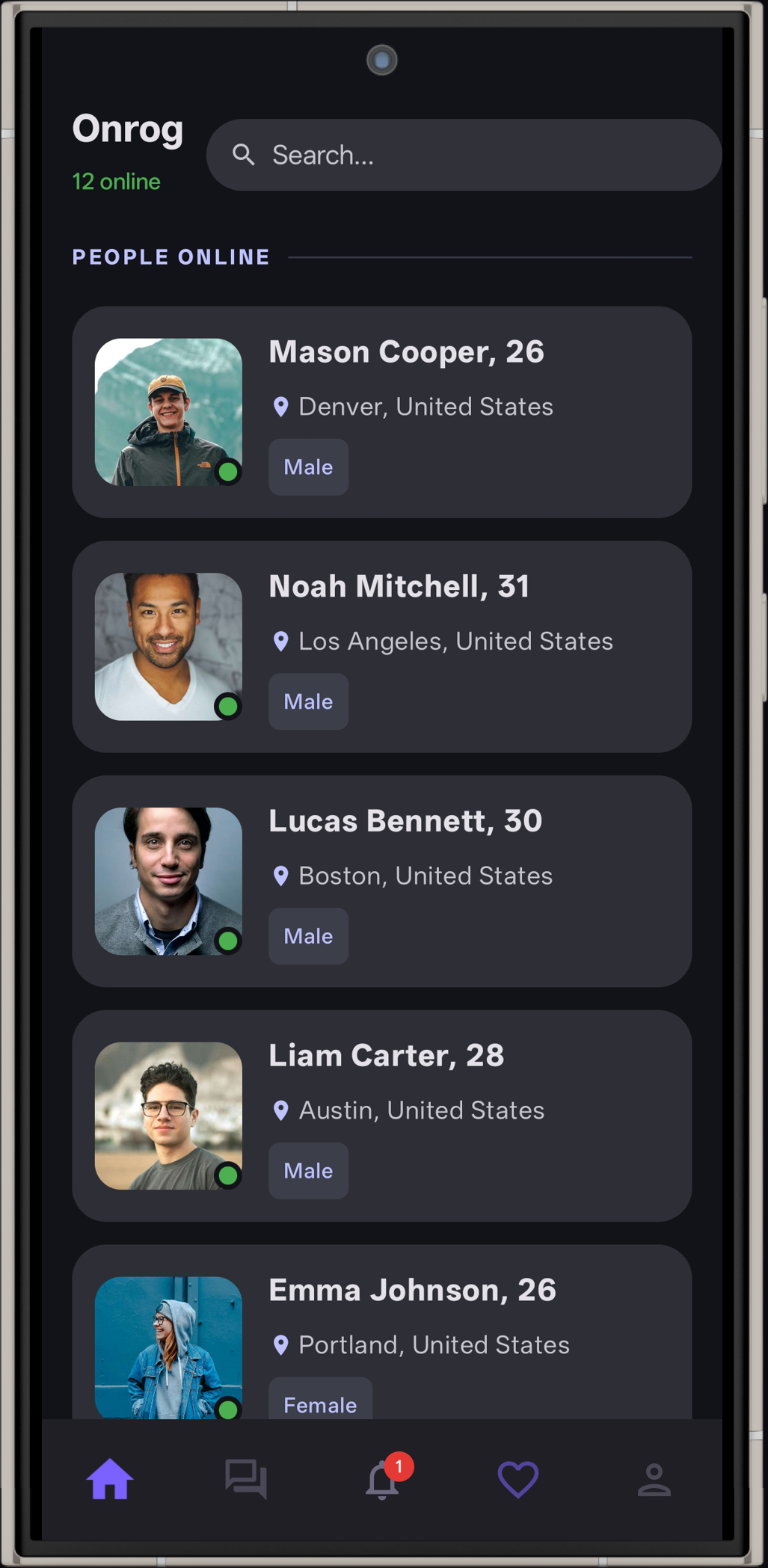 Discover people online nearby