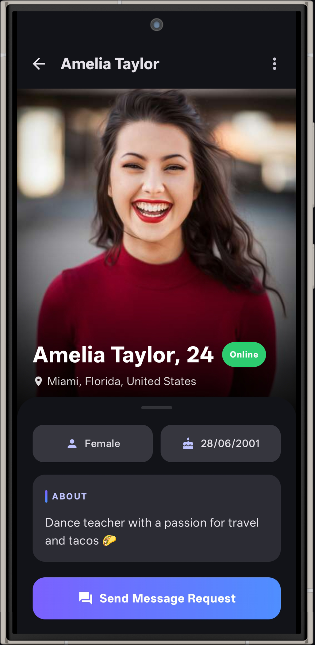 User profile view
